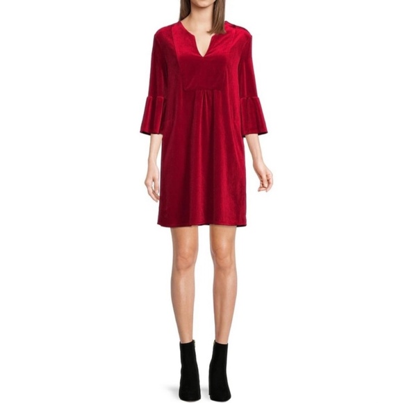 NWT Jude Connally Kerry Dress in Red Velvet- SMALL - Picture 10 of 12